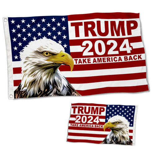 Fyon Double-sided TRUMP 2024 Take America Back Flag US Election Flags Banner