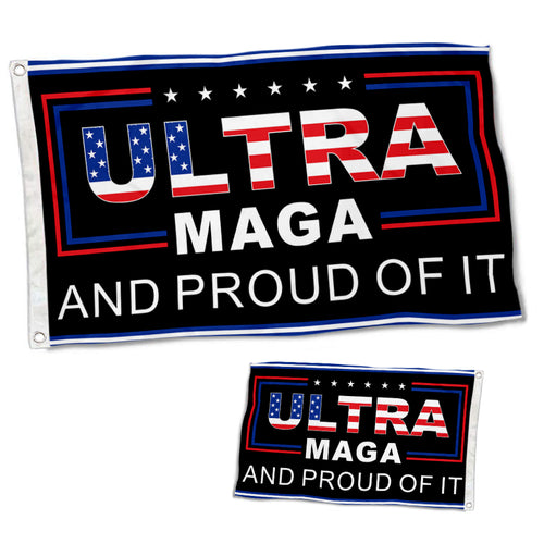 Fyon Double-sided Trump 2024 Ultra MAGA and Proud Of It Take America Back Flag Flags Banner