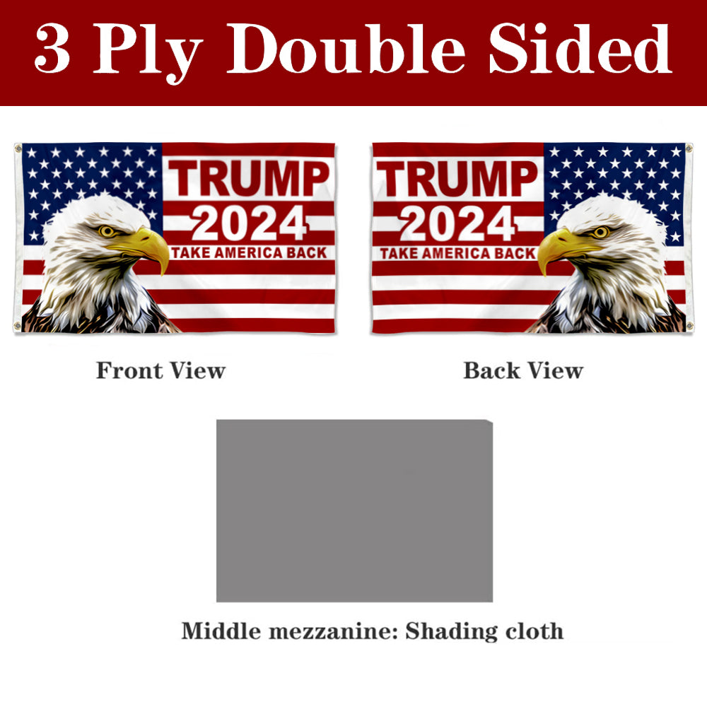 Fyon Double-sided TRUMP 2024 Take America Back Flag US Election Flags Banner