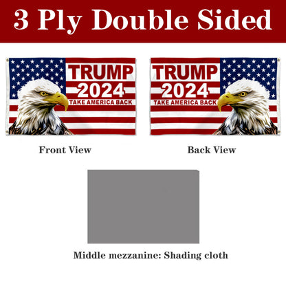 Fyon Double-sided TRUMP 2024 Take America Back Flag US Election Flags Banner