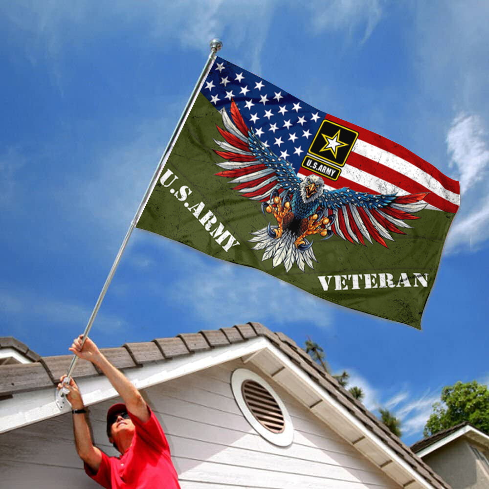 Fyon U.S. Army American Eagle Veteran Flag American Eagle Veteran Flag Indoor and outdoor banner