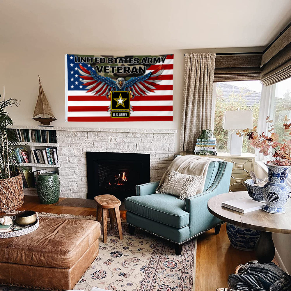 Fyon U.S. Army American Eagle Veteran Flag American Eagle Veteran II   Flag Indoor and outdoor banner