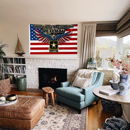 Fyon U.S. Army American Eagle Veteran Flag American Eagle Veteran II   Flag Indoor and outdoor banner