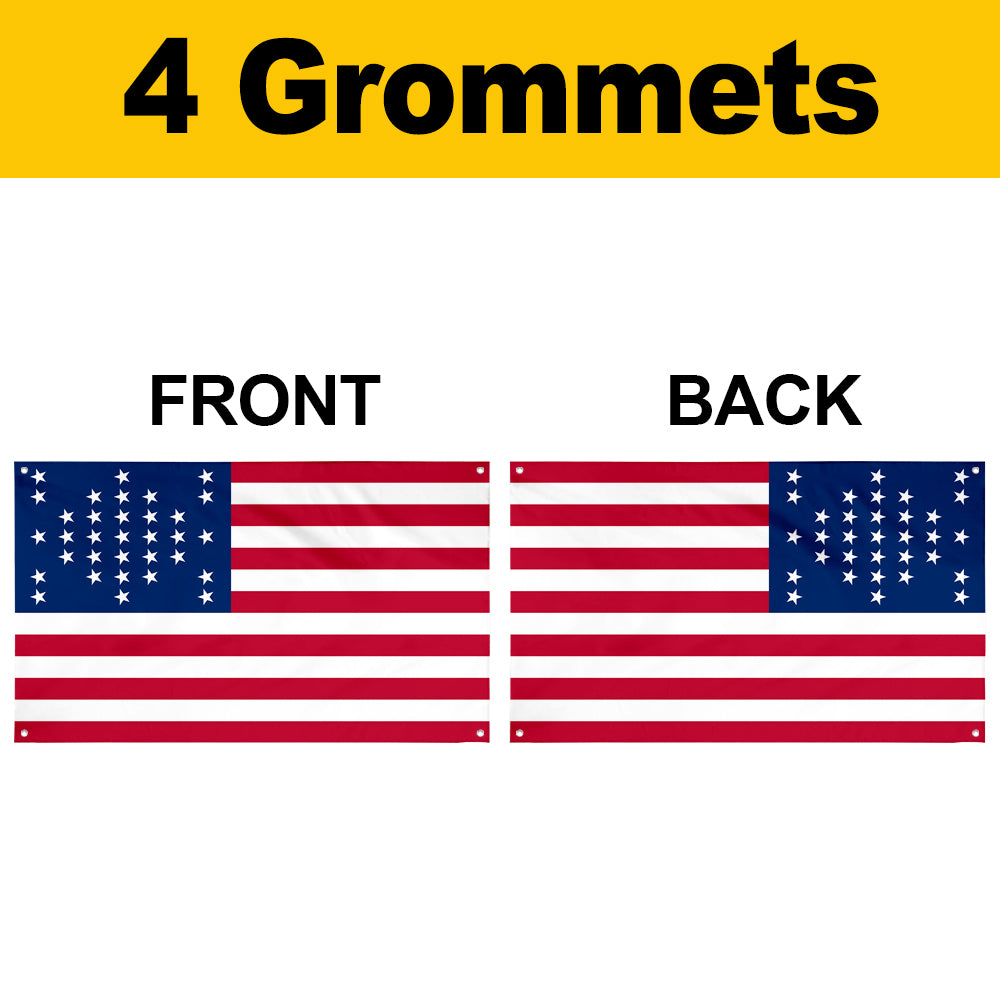 Fyon US 33 Star Fort Sumter Flag Banner