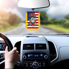 USA Flag Mini Car Rearview Mirror Flag Banner - 2PC