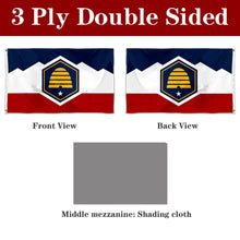 Fyon Double-sided Utah, USA Flag Banner