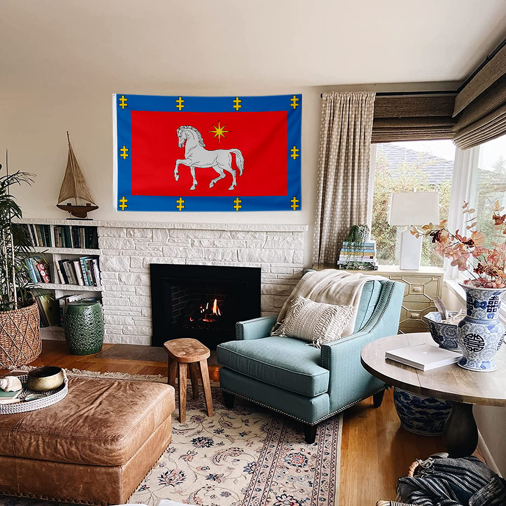 Fyon Double-sided Utena County, Lithuania Flag Banner