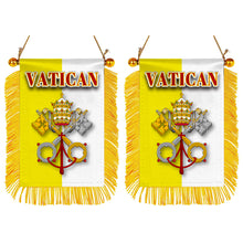 Vatican Flag Mini Car Rearview Mirror Flag Banner - 2PC