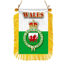 Wales Flag Mini Car Rearview Mirror Flag Banner - 2PC