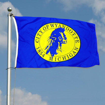 Fyon Double-sided Wyandotte, Michigan Flag Banner