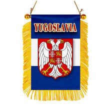 Yugoslavia Flag Mini Car Rearview Mirror Flag Banner - 2PC