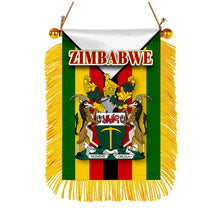 Zimbabwe Flag Mini Car Rearview Mirror Flag Banner - 2PC