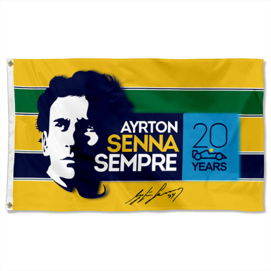 Fyon Formula One Ayrton Senna Sempre and Signature Flag Banner