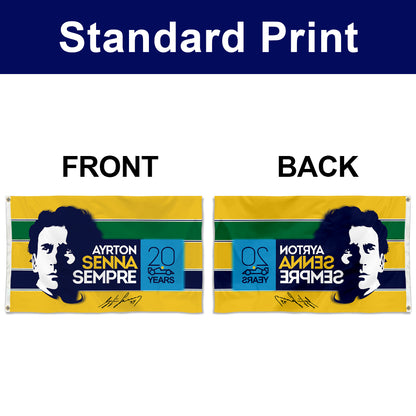 Fyon Formula One Ayrton Senna Sempre and Signature Flag Banner