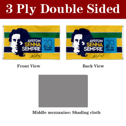 Fyon Formula One Ayrton Senna Sempre and Signature Flag Banner