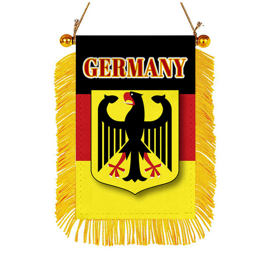 Germany Flag Mini Car Rearview Mirror Flag Banner - 2PC