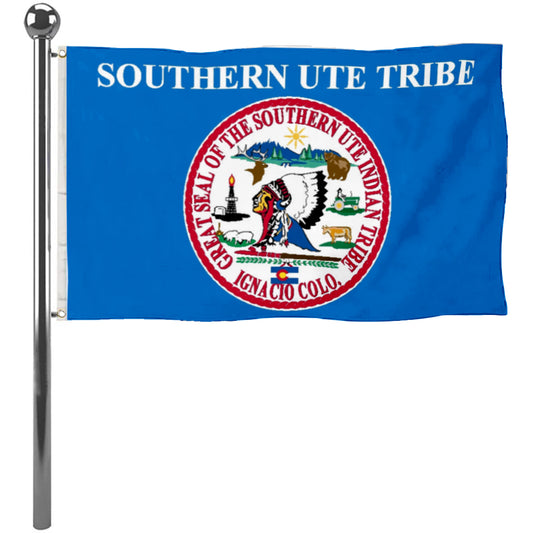 Fyon the Southern Ute Indian Tribe of the Southern Ute Reservation, Colorado Flag Banner