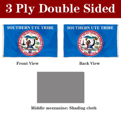 Fyon the Southern Ute Indian Tribe of the Southern Ute Reservation, Colorado Flag Banner
