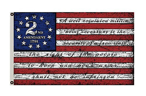 Second 2nd Amendment Vintage American Flag Banner USA Second Man Cave Decor