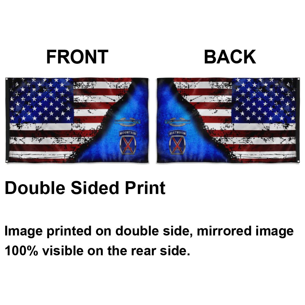 Fyon 10TH Mountain CIB Stars And Stripes Flag Indoor and outdoor banner