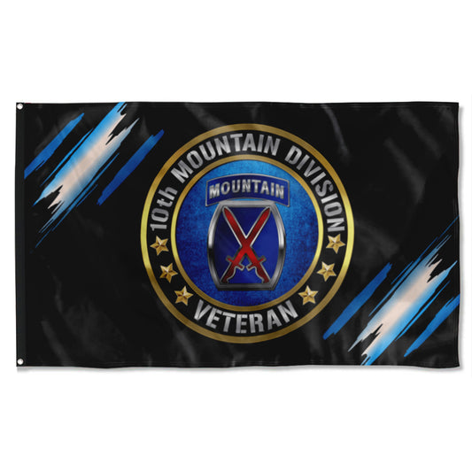 Fyon 10TH Mountain Division Veteran Flag Indoor and outdoor banner