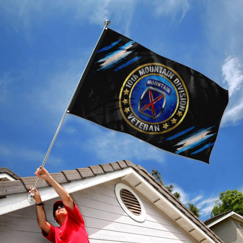 Fyon 10TH Mountain Division Veteran Flag Indoor and outdoor banner