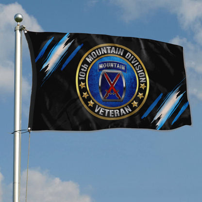 Fyon 10TH Mountain Division Veteran Flag Indoor and outdoor banner