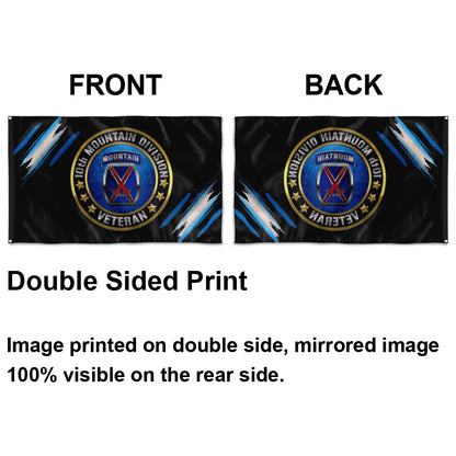Fyon 10TH Mountain Division Veteran Flag Indoor and outdoor banner
