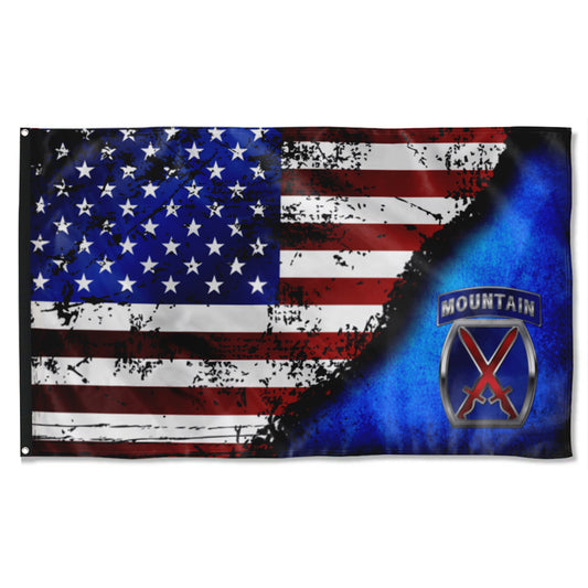 Fyon 10TH Mountain Stars And Stripes Flag Indoor and outdoor banner