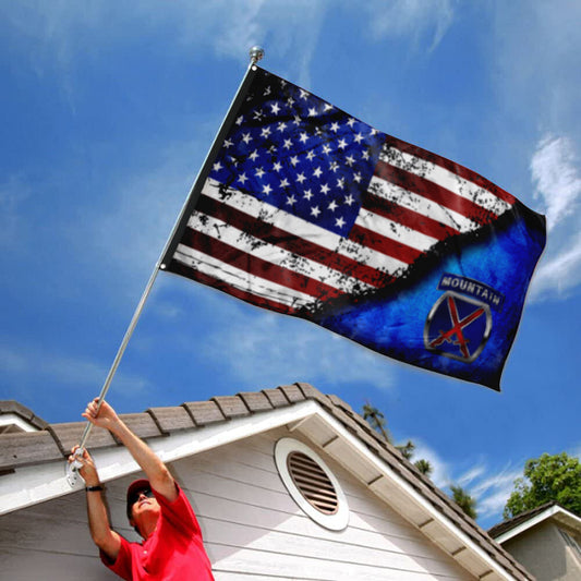 Fyon 10TH Mountain Stars And Stripes Flag Indoor and outdoor banner
