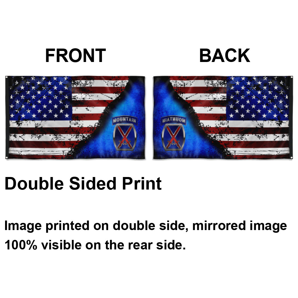 Fyon 10TH Mountain Stars And Stripes Flag Indoor and outdoor banner