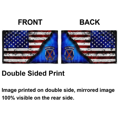 Fyon 10TH Mountain Stars And Stripes Flag Indoor and outdoor banner