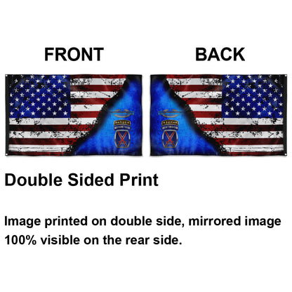 Fyon 10TH Mountain Tabbed CIB Stars And Stripes Flag Indoor and outdoor banner