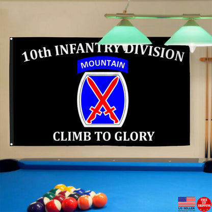 Fyon 10th Mountain Infantry Division Flag Indoor and outdoor banner