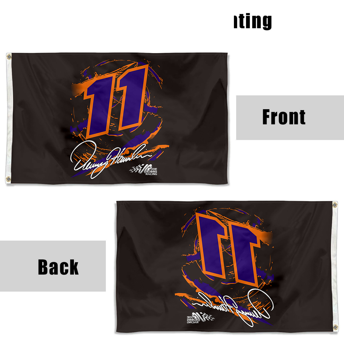 Fyon #11 Joes Gibbs Racing Denny Hamlin Flag Banner