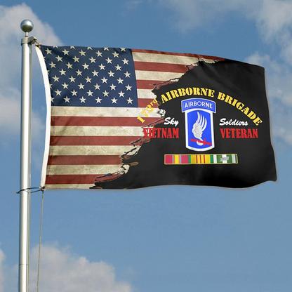 Fyon 173rd Airborne Brigade Vietnam Veteran - Sky Soldier Flag Indoor and outdoor banner 224094