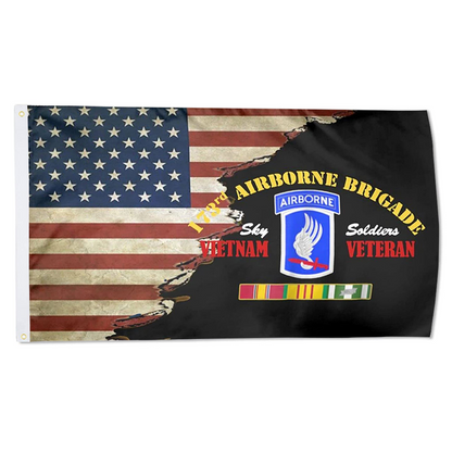 Fyon 173rd Airborne Brigade Vietnam Veteran - Sky Soldier Flag Indoor and outdoor banner 224094