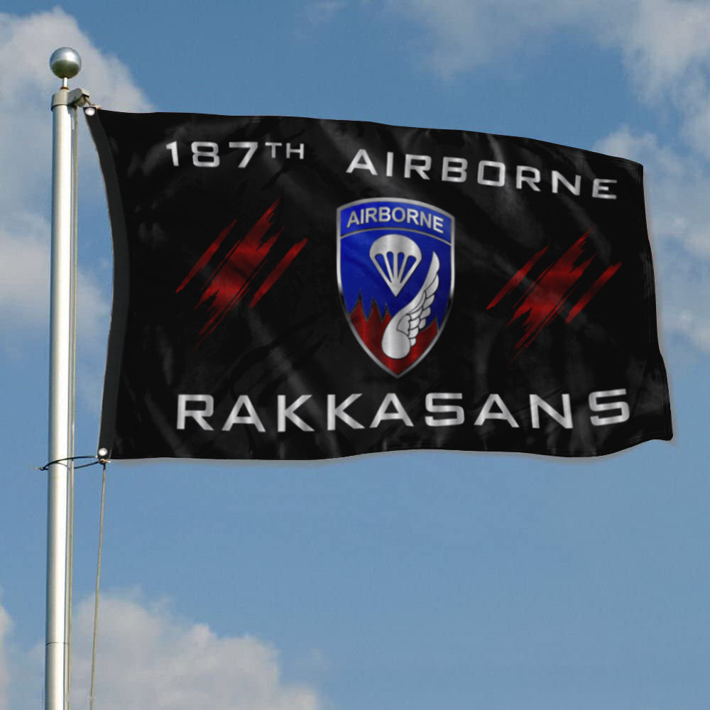 Fyon 187 Airborne Rakkasans Flag Indoor and outdoor banner