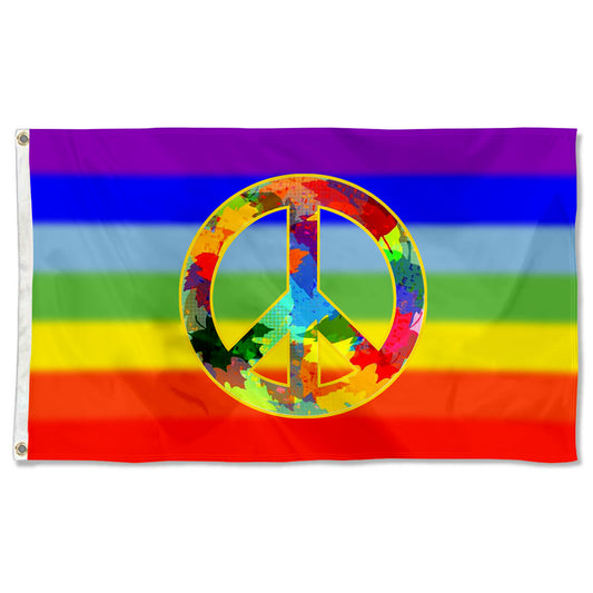 Fyon Rainbow Peace Flag Indoor and outdoor banner 02