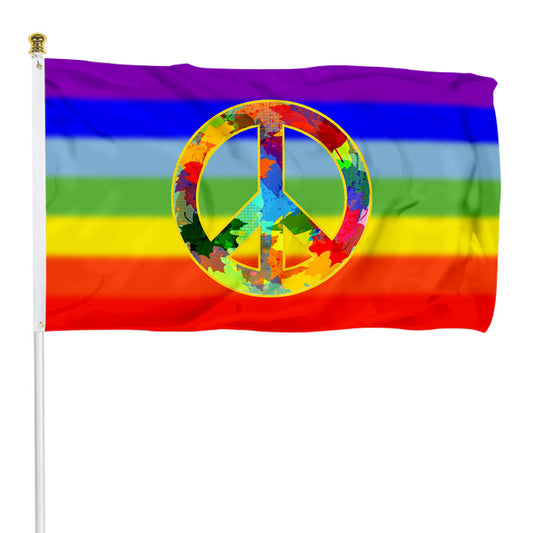 Fyon Rainbow Peace Flag Indoor and outdoor banner 02