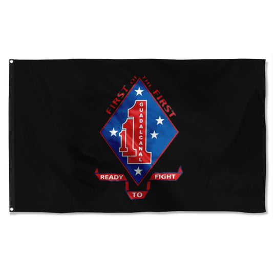 Fyon 1ST Battalion 1ST Marines Black Flag Indoor and outdoor banner