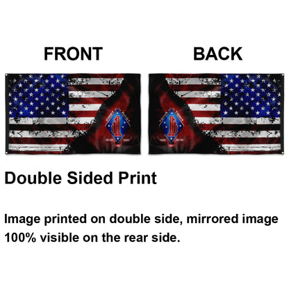 Fyon 1ST Battalion 1ST Marines Stars & Stripes Flag Indoor and outdoor banner