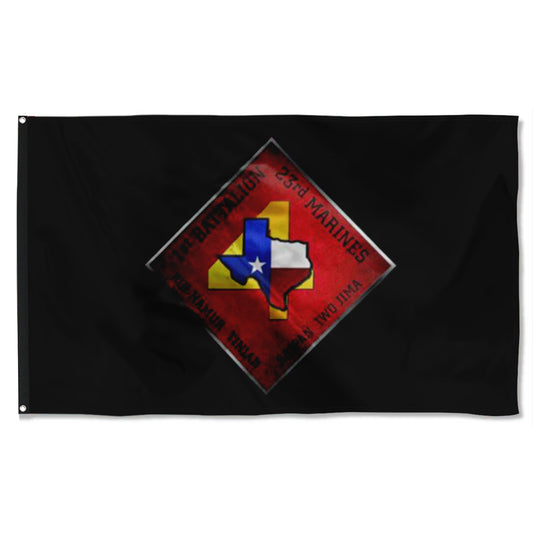 Fyon 1ST Battalion 23RD Marines Black Flag Indoor and outdoor banner