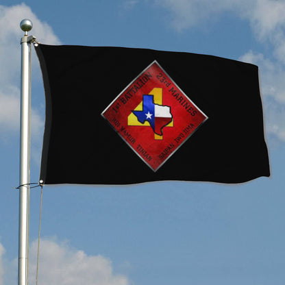Fyon 1ST Battalion 23RD Marines Black Flag Indoor and outdoor banner