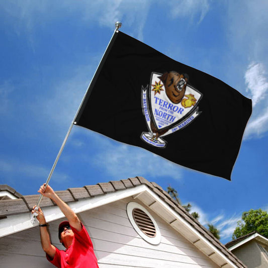 Fyon 1ST Battalion 24TH Marines Black Flag Indoor and outdoor banner