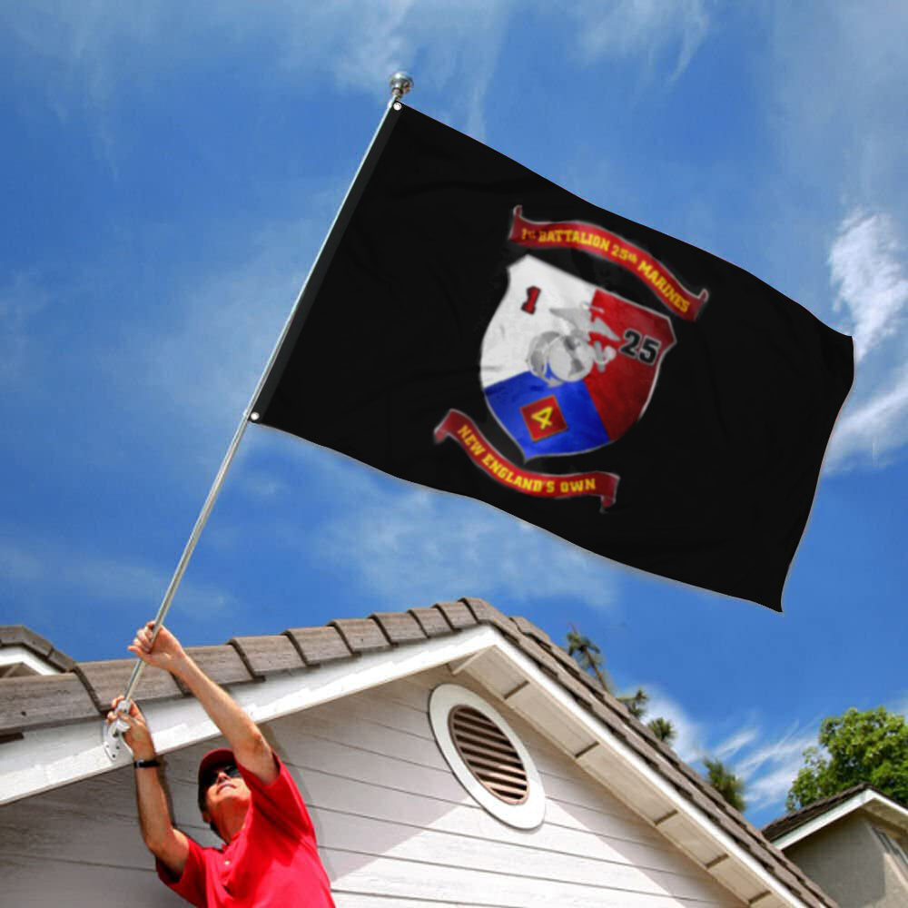 Fyon 1ST Battalion 25TH Marines Black Flag Indoor and outdoor banner