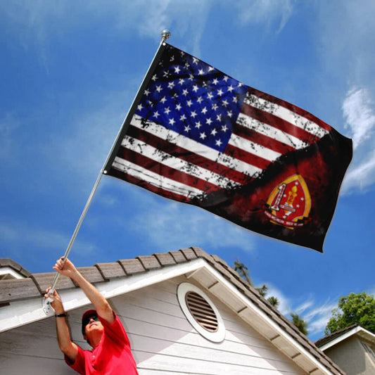 Fyon 1ST Battalion 2ND Marines Stars & Stripes Flag Indoor and outdoor banner