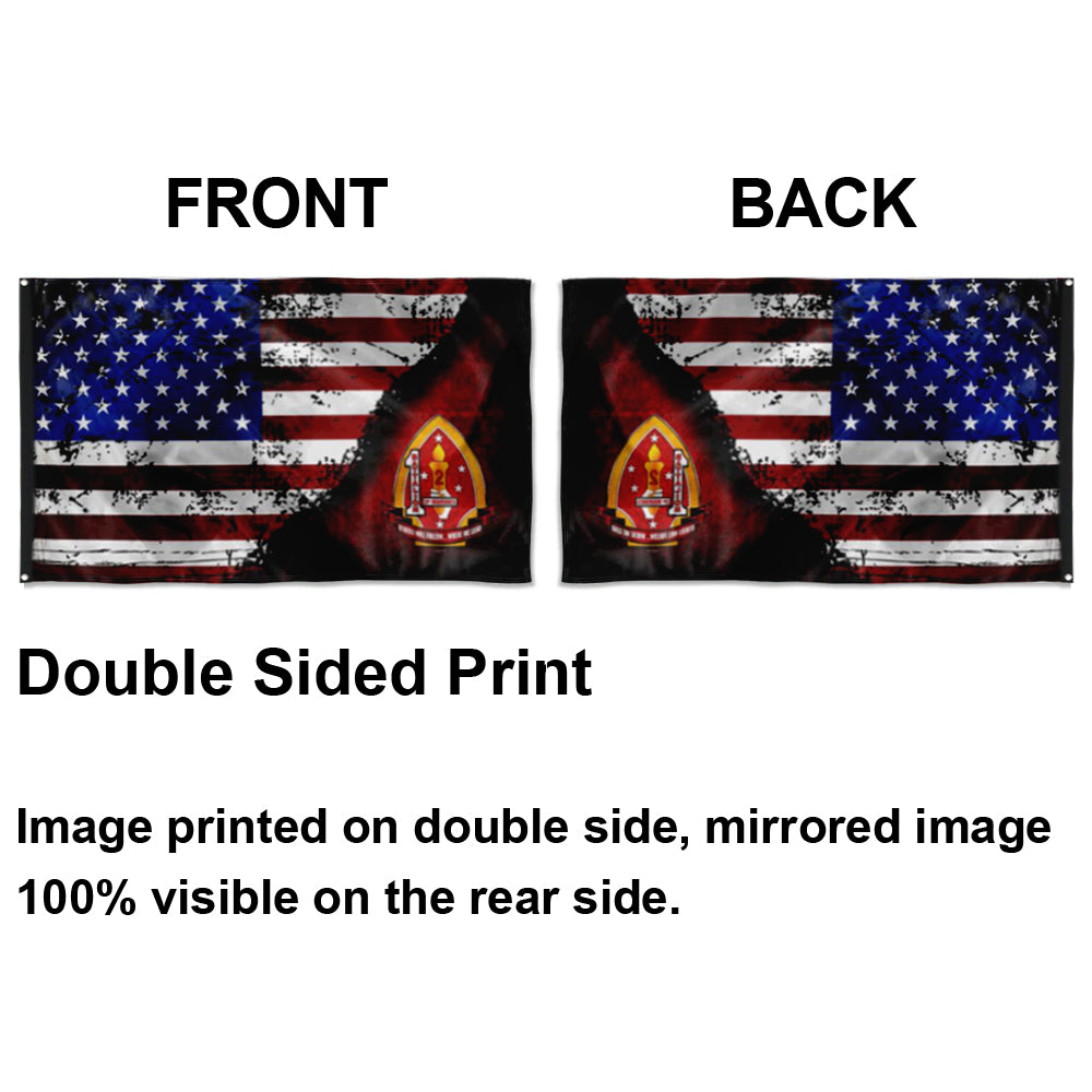 Fyon 1ST Battalion 2ND Marines Stars & Stripes Flag Indoor and outdoor banner
