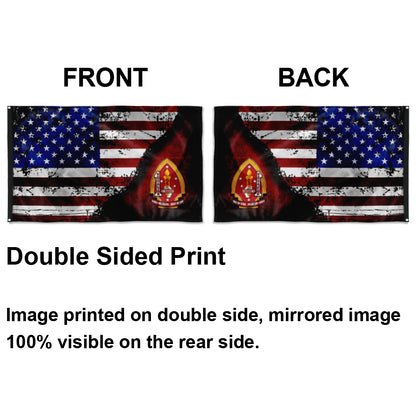 Fyon 1ST Battalion 2ND Marines Stars & Stripes Flag Indoor and outdoor banner