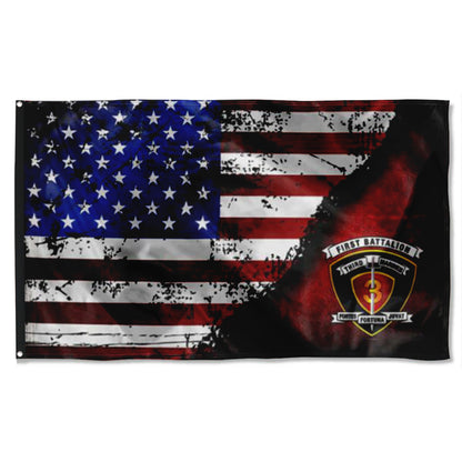 Fyon 1ST Battalion 3RD Marines Stars & Stripes Flag Indoor and outdoor banner